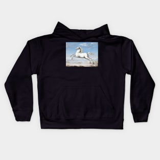 white horse vintage paint Kids Hoodie